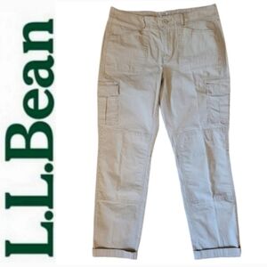 SZ12 L.L. Bean Stretch Canvas Cargo Pants Mid Rise Straight Leg Boulder